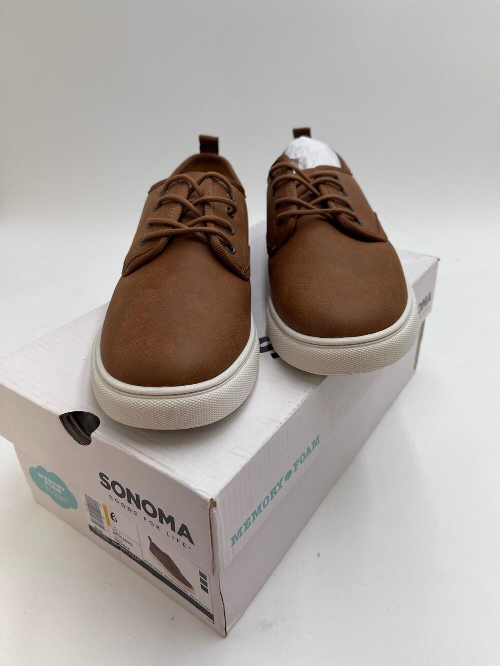 Sonoma Goods For Life HOWARDD Shoes Kids Size 6 Brown Memory Foam Casual Lace Up